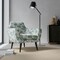 Aqua Stain Resistant Performance Floral Leaves Botanical Print Upholstery Fabric by The Yard - SKU: Lenox Lagoon